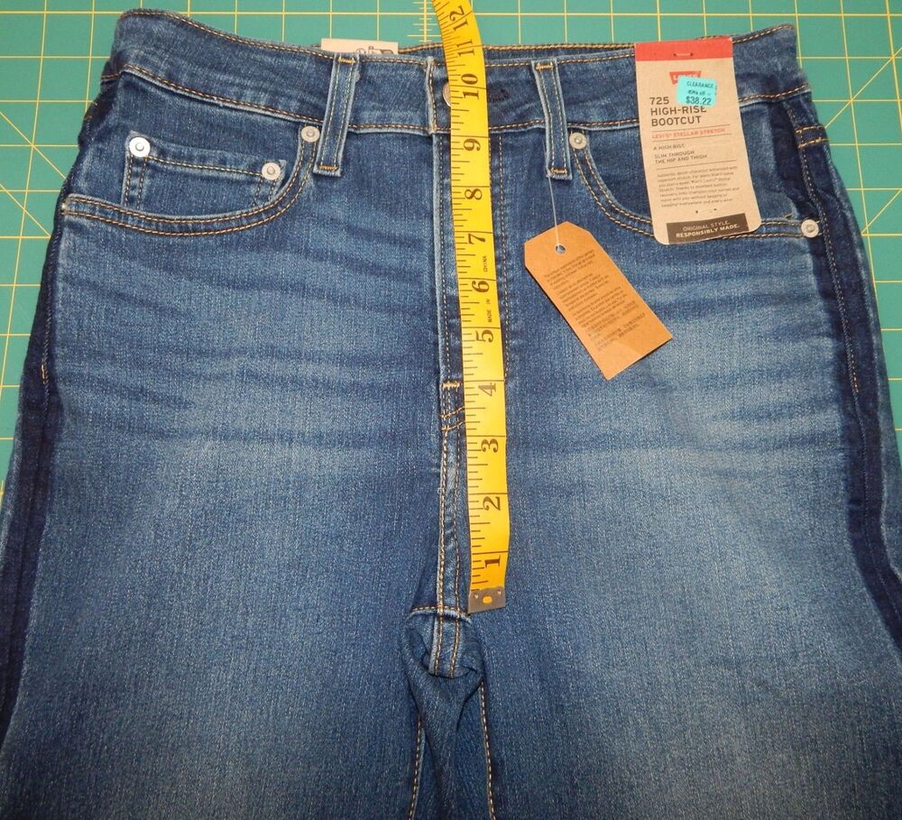 NWT Levi's 725 High-Rise Bootcut Jeans Woman’s Size 29 x 32 Dark Blue Tux Stripe - Picture 7 of 16